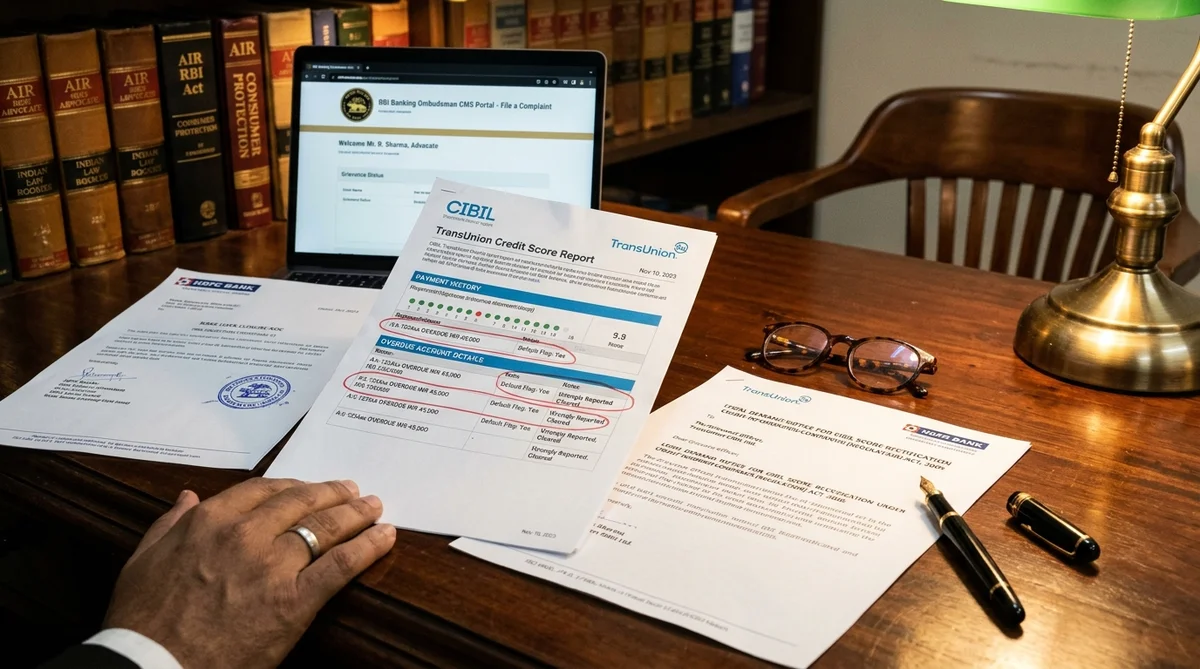 Legal Notice for CIBIL Score Rectification: Removing False Overdue Flags & Bank Negligence: Procedural Guide & Court Strategy - Urban Rights Legal